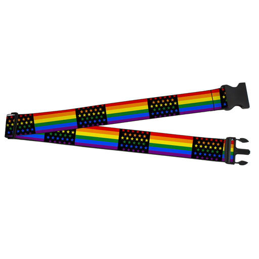 Luggage Strap - 2.0" - Flag American Pride Rainbow Black Luggage Straps Buckle-Down   