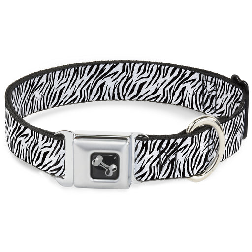 Dog Bone Seatbelt Buckle Collar - Zebra 2 White Seatbelt Buckle Collars Buckle-Down   