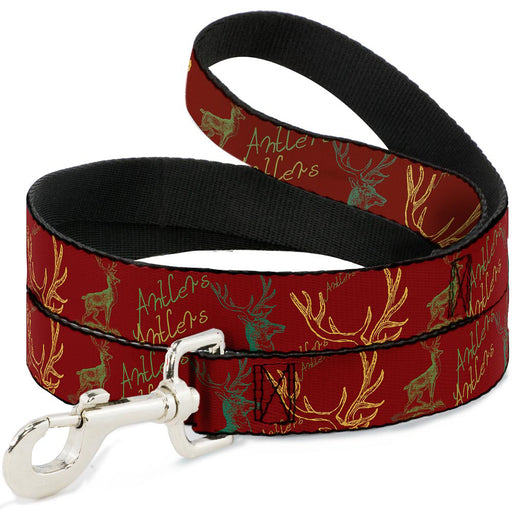 Dog Leash - Antlers Brown/Turquoise/Gold Dog Leashes Buckle-Down   