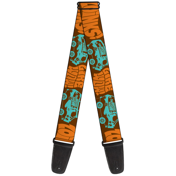 Guitar Strap - ZOINKS! LIKE WOW! The Mystery Machine Brown Baby Blue Guitar Straps Scooby Doo   