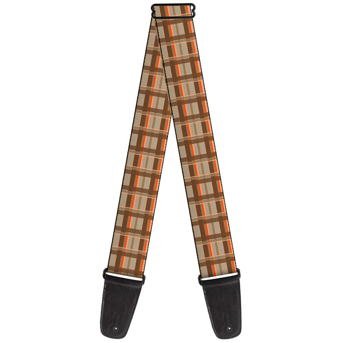 Guitar Strap - Plaid Tan Shades Orange Guitar Straps Buckle-Down   