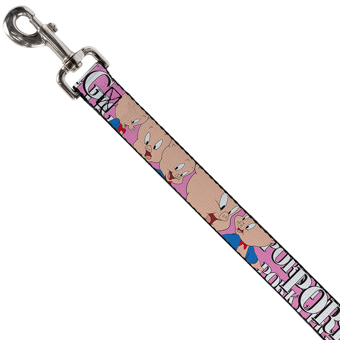 Dog Leash - PORKY PIG w/Poses Pink Dog Leashes Looney Tunes   