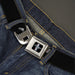 Ford Mustang Emblem Seatbelt Belt - Ford Mustang Black/White Logo REPEAT Webbing Seatbelt Belts Ford   