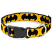 Plastic Clip Collar - Bat Signal-5 Black/Yellow/Black Plastic Clip Collars DC Comics   