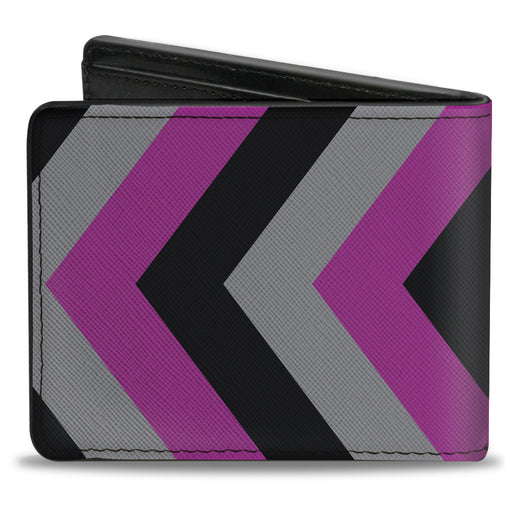 Bi-Fold Wallet - Chevron Purple Black Gray Bi-Fold Wallets Buckle-Down   