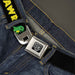 BD Wings Logo CLOSE-UP Full Color Black Silver Seatbelt Belt - RRRAWR Dinosaur Black/Green/Yellow Webbing Seatbelt Belts Buckle-Down   