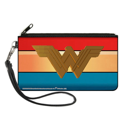 Canvas Zipper Wallet - SMALL - Wonder Woman 2017 Icon Stripe Red Golds Blue Canvas Zipper Wallets DC Comics   