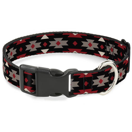 Plastic Clip Collar - Navajo Red/Black/Gray/Red Plastic Clip Collars Buckle-Down   