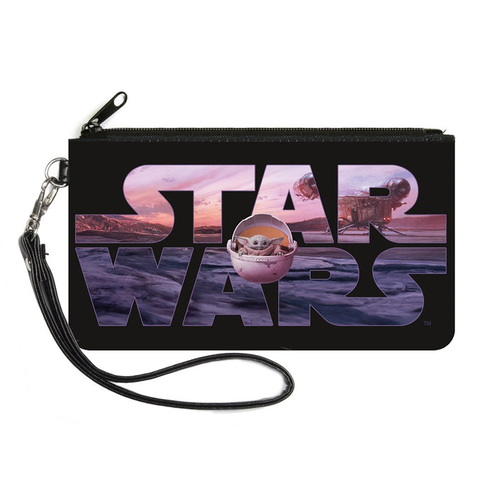 Canvas Zipper Wallet - LARGE - STAR WARS The Child Pod Pose Black Vivid Landscape Canvas Zipper Wallets Star Wars   
