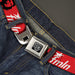 BD Wings Logo CLOSE-UP Full Color Black Silver Seatbelt Belt - VIVA LA REVOLUCION Che w/fmln Red Webbing Seatbelt Belts Buckle-Down   
