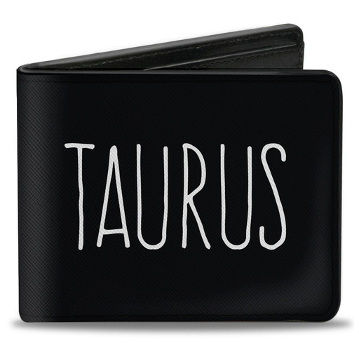 Bi-Fold Wallet - Zodiac TAURUS Symbol Black White Bi-Fold Wallets Buckle-Down   