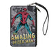 MARVEL COMICS Canvas Zipper Wallet - LARGE - Classic THE AMAZING SPIDER-MAN Pose Comic Scenes Grays Canvas Zipper Wallets Marvel Comics   