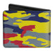 Bi-Fold Wallet - Superman Shield Camo Yellow Gray Blue Red Bi-Fold Wallets DC Comics   