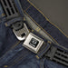 RAM Logo Full Color Black/White Seatbelt Belt - Ram Logo Americana Stripes Weathered Gray/Black Webbing Seatbelt Belts Ram   