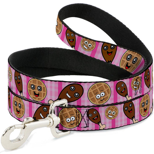 Dog Leash - Fried Chicken & Waffles Plaid Pinks Dog Leashes Buckle-Down   