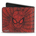 ULTIMATE SPIDER-MAN Bi-Fold Wallet - Spider-Man Face Web Sketch Red Black Bi-Fold Wallets Marvel Comics   