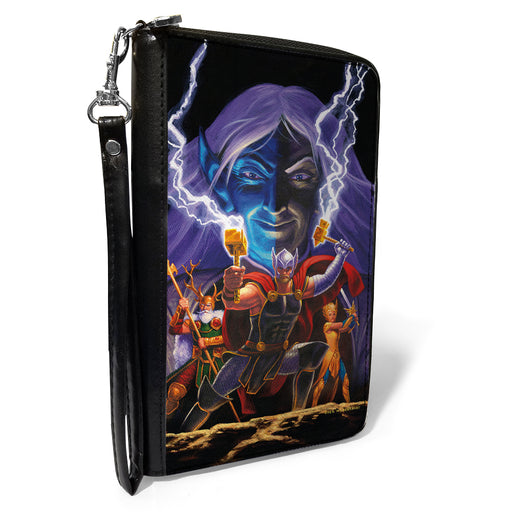 MARVEL UNIVERSE PU Zip Around Wallet Rectangle - Marvel Thor The War of the Realms Issue #4 Variant Cover Pose Clutch Zip Around Wallets Marvel Comics   