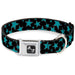 Dog Bone Seatbelt Buckle Collar - Stars/Multi Stars Black/Turquoise Seatbelt Buckle Collars Buckle-Down   
