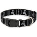 Plastic Clip Collar - Zodiac LEO/Symbol Black/White Plastic Clip Collars Buckle-Down   
