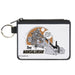 Canvas Zipper Wallet - MINI X-SMALL - Star Wars THE MANDALORIAN Riding Speeder Bike with The Child HANG ON Quote White Grays Browns Canvas Zipper Wallets Star Wars   