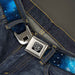 BD Wings Logo CLOSE-UP Full Color Black Silver Seatbelt Belt - Galaxy Blues/Blues Webbing Seatbelt Belts Buckle-Down   