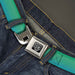 BD Wings Logo CLOSE-UP Full Color Black Silver Seatbelt Belt - Teal Ombre Webbing Seatbelt Belts Buckle-Down   