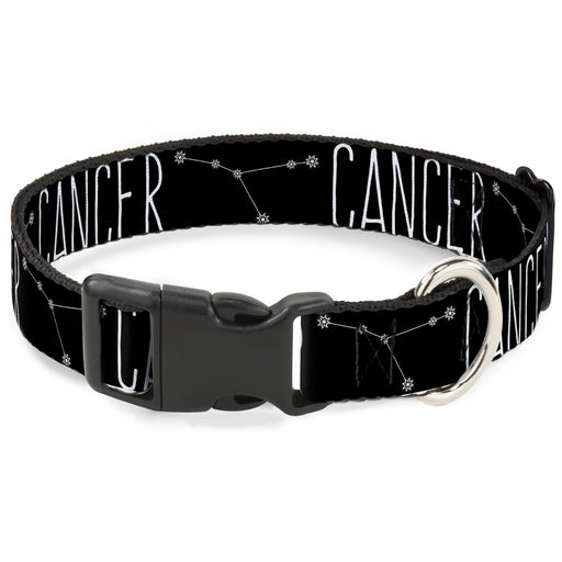 Plastic Clip Collar - Zodiac CANCER/Constellation Black/White Plastic Clip Collars Buckle-Down   