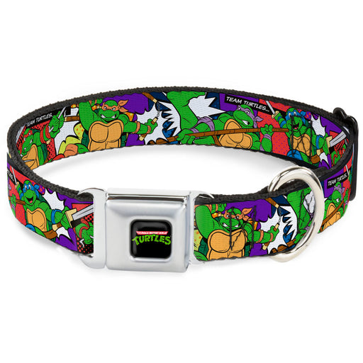 Classic TMNT Logo Seatbelt Buckle Collar - Classic Teenage Mutant Ninja Turtles Action Poses/TEAM TURTLES Seatbelt Buckle Collars Nickelodeon   