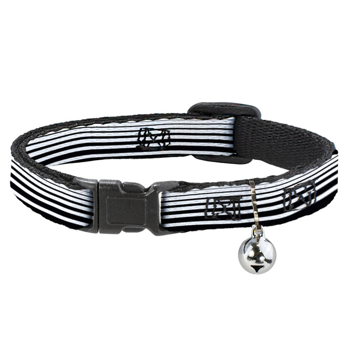 Cat Collar Breakaway - Stripe Transition Black White Breakaway Cat Collars Buckle-Down   