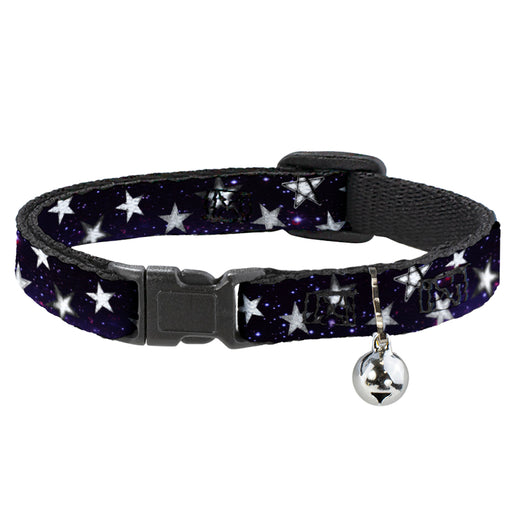 Cat Collar Breakaway - Glowing Stars in Space Black Purple White Breakaway Cat Collars Buckle-Down   