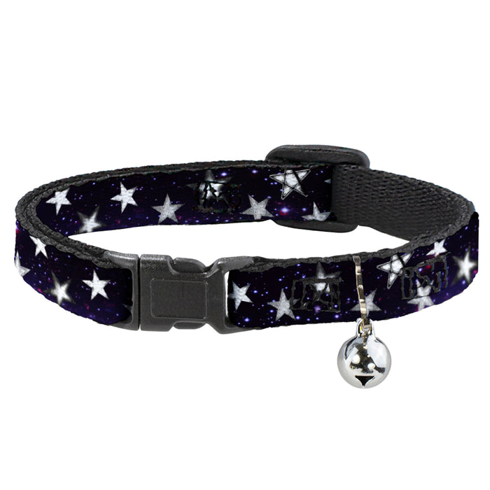Cat Collar Breakaway - Glowing Stars in Space Black Purple White Breakaway Cat Collars Buckle-Down   