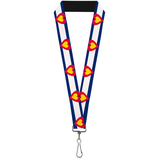 Lanyard - 1.0" - Colorado Heart Blue White Red Yellow Lanyards Buckle-Down   