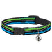 Cat Collar Breakaway - Scribble Stripes Blue Green White Breakaway Cat Collars Buckle-Down   