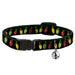 Cat Collar Breakaway - Christmas Lights Black Multi Color Breakaway Cat Collars Buckle-Down   