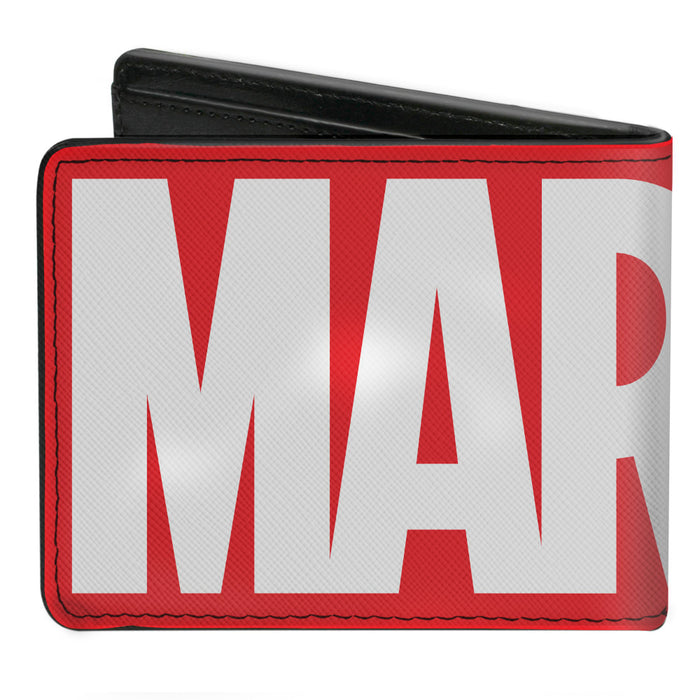 MARVEL UNIVERSE Bi-Fold Wallet - MARVEL Red Brick Logo Red White Bi-Fold Wallets Marvel Comics   