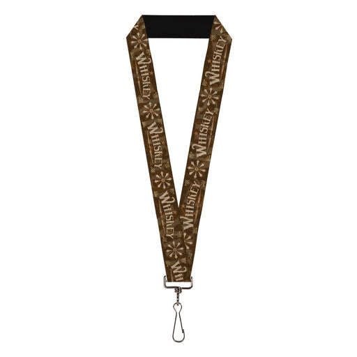 Lanyard - 1.0" - Western WHISKEY Star with Text Shadow Repeat Browns Tan Lanyards Buckle-Down   