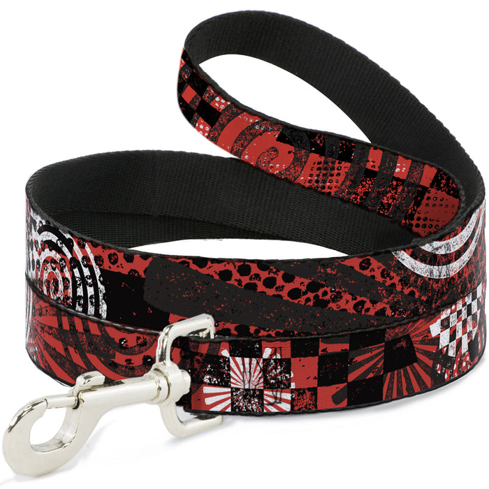 Dog Leash - Grunge Chaos Red Dog Leashes Buckle-Down   