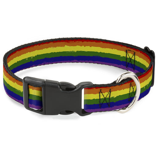 Plastic Clip Collar - Rainbow Stripe Painted Plastic Clip Collars Buckle-Down   