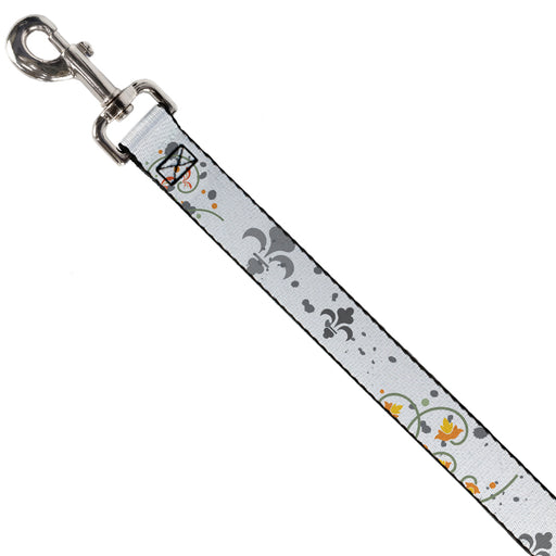 Dog Leash - Flower Splatter White/Gray Dog Leashes Buckle-Down   