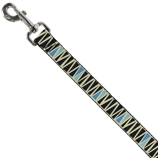 Dog Leash - Zig Zag Doodle Cream/Black/Blues Dog Leashes Buckle-Down   