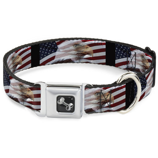 Dog Bone Seatbelt Buckle Collar - American Eagle Flags Seatbelt Buckle Collars Buckle-Down   