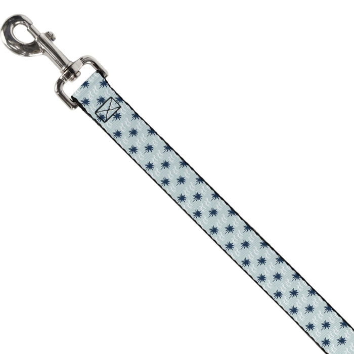 Dog Leash - Palm Trees & Waves Monogram Blues/White Dog Leashes Buckle-Down   