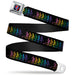 Steal Your Face Seatbelt Belt - Dancing Skeletons Black/Multi Color Webbing Seatbelt Belts Grateful Dead   