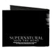 Canvas Bi-Fold Wallet - SUPERNATURAL Castiel Angel Wings Pose + Logo Black White Canvas Bi-Fold Wallets Supernatural   