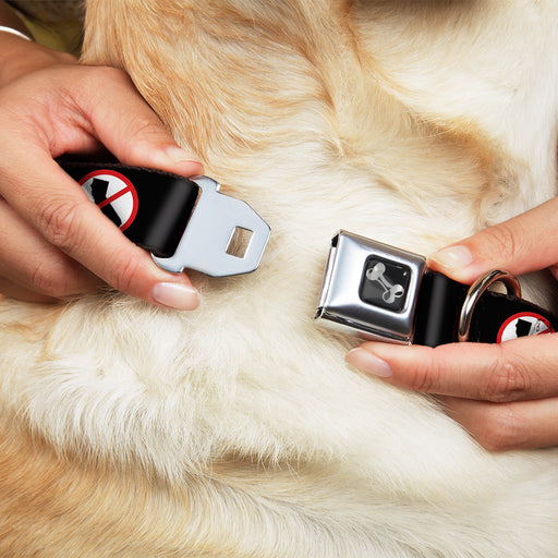 Dog Bone Seatbelt Buckle Collar - Anti-California Logo Black/Red/White Seatbelt Buckle Collars Buckle-Down   