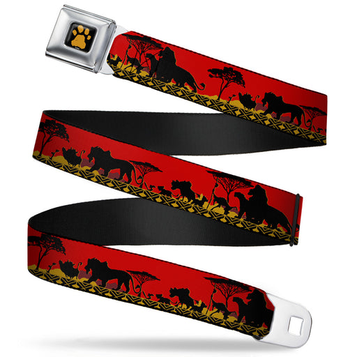 Lion King Paw Full Color Black Gold Seatbelt Belt - Mufasa & Simba JUST CAN'T WAIT TO BE KING/Family Silhouette Webbing Seatbelt Belts Disney   