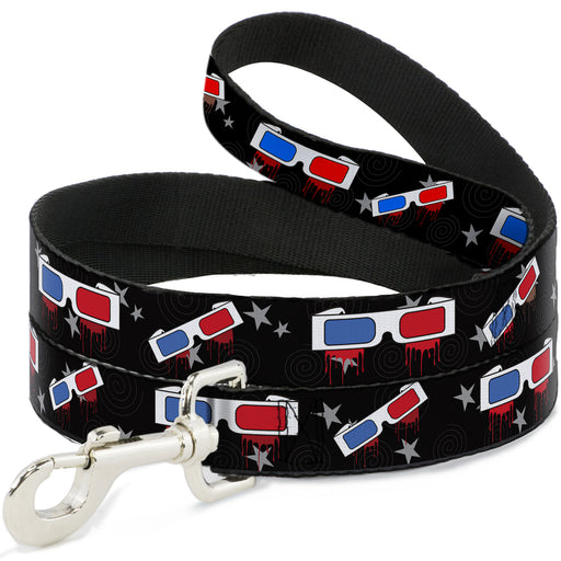Dog Leash - 3-D Glasses Dripping w/Stars Dog Leashes Buckle-Down   