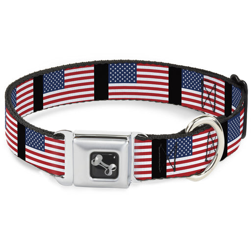 Dog Bone Seatbelt Buckle Collar - United States Flags Seatbelt Buckle Collars Buckle-Down   