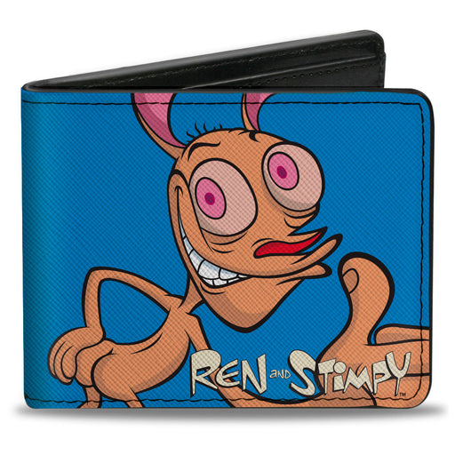 Bi-Fold Wallet - The Ren & Stimpy Show Ren and Stimpy Behind Pose Blue Bi-Fold Wallets Nickelodeon   