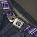 BD Wings Logo CLOSE-UP Full Color Black Silver Seatbelt Belt - Houndstooth Gray/Purple/White Webbing Seatbelt Belts Buckle-Down   